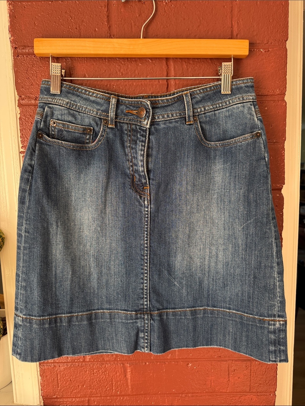 Boden Medium Blue Denim Mini Skirt Medium